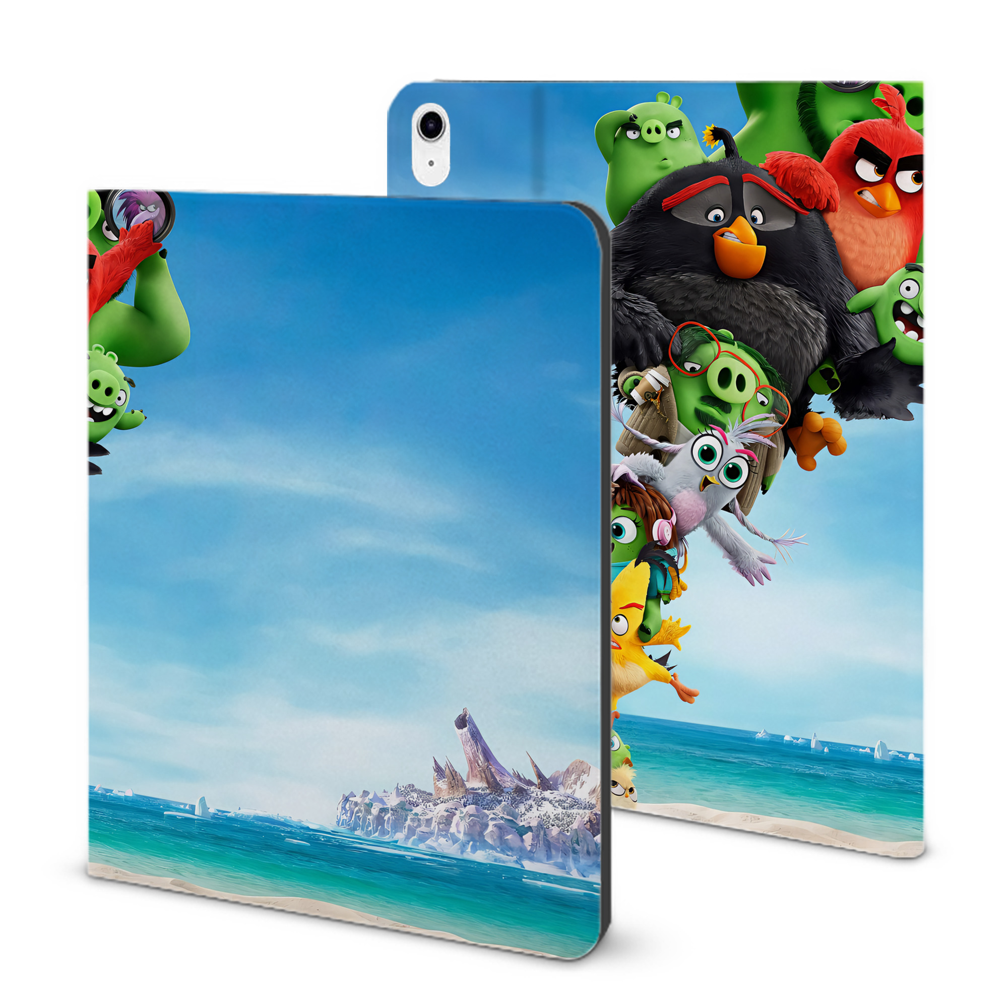 （画像用） Angry Birds アングリーバード IPad ケース ブック型 PUレザー TPU 耐衝撃 軽量 薄型 ペン収納なし 全面保護 IPad 各モデル対応